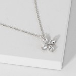 Wholesale dainty Chain Link Necklace Cubic Zirconia Flower Pendant L Extender L