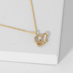 Wholesale dainty Chain Link Necklace Metal Branch Pendant Pearl Cubic Zirconia A