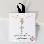 Wholesale dainty Chain Link Necklace Textured Metal Cross Pendant L Extender L H