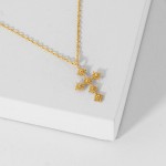 Wholesale dainty Chain Link Necklace Metal Star Studded Cross Pedant L Extender