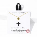 Wholesale dainty Chain Link Necklace Metal Textured Greek Cross Pendant L Extend