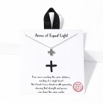 Wholesale dainty Chain Link Necklace Metal Textured Greek Cross Pendant L Extend