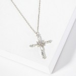 Wholesale dainty Chain Link Necklace Cubic Zirconia Cross Pendant L Extender L H