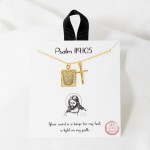 Wholesale dainty Chain Link Necklace Cross Bible Pendant L Extender L Hypoallerg