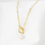 Wholesale dainty Chain Link Necklace Pearl Toggle Clasp Pendant L Extender L Hyp
