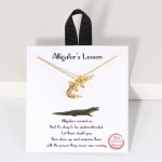 Wholesale dainty Chain Link Necklace Alligator Pendant L Extender L Hypoallergen