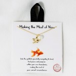 Wholesale dainty Chain Link Necklace Metal Fish Pearl Pendant L Extender L Hypoa