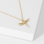 Wholesale dainty Chain Link Necklace Metal Dragonfly Pendant L Extender L Hypoal
