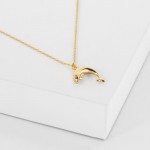 Wholesale dainty Chain Link Necklace Metal Dolphin Pendant L Extender L Hypoalle