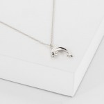 Wholesale dainty Chain Link Necklace Metal Dolphin Pendant L Extender L Hypoalle