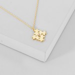 Wholesale dainty Chain Link Necklace Metal Puzzle Pieces Pendant L Extender L Hy