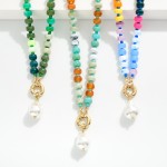 Wholesale candy Stone Beaded Necklace Baroque Pearl Toggle Clasp L Extender L