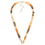 Wholesale candy Stone Beaded Necklace Toggle Clasp L Extender L