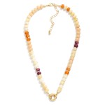 Wholesale candy Stone Beaded Necklace Toggle Clasp L Extender L