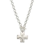 Wholesale circle Chain Link Necklace Cross Pendant Toggle Clasp L