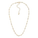 Wholesale chain Link Necklace Oval Beads Rhinestone Stations L Extender L