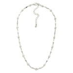 Wholesale chain Link Necklace Oval Beads Rhinestone Stations L Extender L