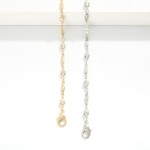 Wholesale chain Link Necklace Oval Beads Rhinestone Stations L Extender L