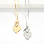 Wholesale bar Chain Link Necklace Heart Pendent Toggle Clasp L