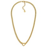 Wholesale curb Chain Necklace Hollow Metal Heart Pendant Stainless Steel Water R