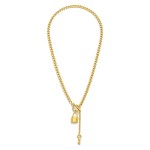 Chain Link Necklace Featuring Toggle Clasp & Lock Pendants

- Stainless Steel
- Water Resistant
- Approximately 16" L
- Extender 2" L