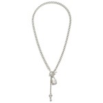 Chain Link Necklace Featuring Toggle Clasp & Lock Pendants

- Stainless Steel
- Water Resistant
- Approximately 16" L
- Extender 2" L