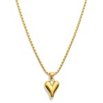 Box Chain Necklace Featuring Metal Tone Puffy Heart Pendant

- Stainless Steel
- Water Resistant
- Approximately 16" L
- Extender 2" L