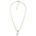 Wholesale snake Chain Necklace Pearl Pendant Stainless Steel Water Resistant L E