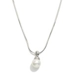 Wholesale snake Chain Necklace Pearl Pendant Stainless Steel Water Resistant L E
