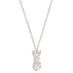 Wholesale chain Link Necklace Pave Rhinestone Easter Bunny Pendant L Extender L