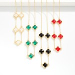 Wholesale chain Link Necklace Glass Crystal Clover Stations L Extender L