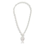 Wholesale twisted Metal Link Chain Link Necklace Hammered Metal Fish Pendant Tog