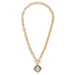 Wholesale twisted Link Chain Link Necklace Faceted Acetate Metal Pendant L