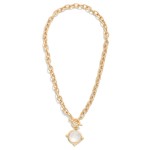 Wholesale twisted Link Chain Link Necklace Faceted Acetate Metal Pendant L