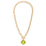 Wholesale twisted Link Chain Link Necklace Faceted Acetate Metal Pendant L