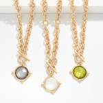 Wholesale twisted Link Chain Link Necklace Faceted Acetate Metal Pendant L