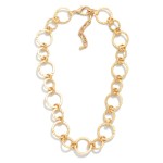 Wholesale matte Metal Circle Chain Link Necklace L Extender L