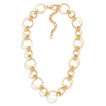 Wholesale linked Hammered Metal Circle Shapes Chain Link Necklace L Extender L