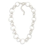 Wholesale linked Hammered Metal Circle Shapes Chain Link Necklace L Extender L