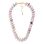 Wholesale candy Stone Beaded Necklace Gold Ball Stations L Extender L