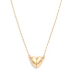 Wholesale chain Link Necklace Metal Puffy Heart Pendant L Extender L