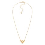 Wholesale chain Link Necklace Metal Puffy Heart Pendant L Extender L