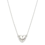 Wholesale chain Link Necklace Metal Puffy Heart Pendant L Extender L