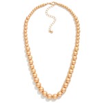 Wholesale matte Metal Graduated Bead Necklace L Extender L