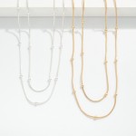 Wholesale layered Chain Link Necklace Metal Ball Stations L Extender L