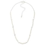 Wholesale pearl Beaded Necklace Metal Heart Stations L Extender L