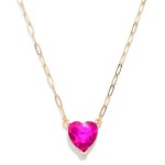 Wholesale paperclip Chain Link Necklace Rhinestone Heart Pendant L Extender L