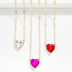 Wholesale paperclip Chain Link Necklace Rhinestone Heart Pendant L Extender L