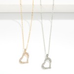 Wholesale chain Link Necklace Rhinestone Heart Pendant L