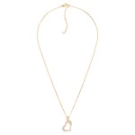 Wholesale chain Link Necklace Rhinestone Heart Pendant L